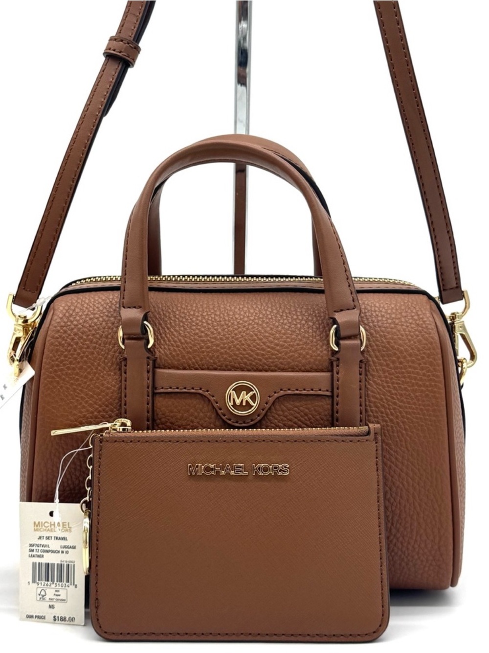 Michael Kors Small Travel Duffle Xbody Bag & Matching TZ Coinpouch Luggage - Picture 2 of 12